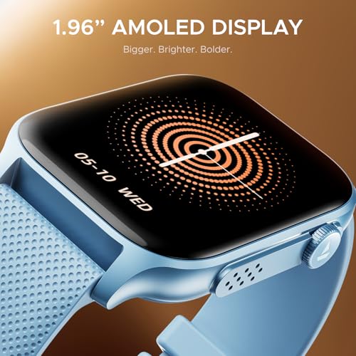 Boat Ultima Ember smartwatch with 1.96” AMOLED Display, AOD, Personalized Fitness Nudges, Functional Crown,100+ Sports Modes, Create Your Own Watchface, smartwatch for Man and Woman (Mist Blue) - Image 4