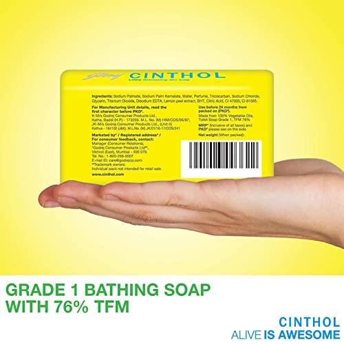 Cinthol Lime Soap, 150g (Pack of4) - 99.9% Germ Protection | Lime Fresh Fragrance | Soaps For Bath Grade 1 Soap | For All Skin Types - Image 6
