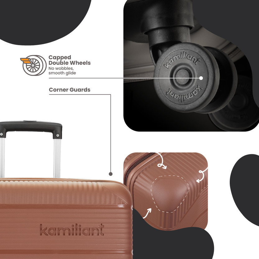 KAMILIANT Hard Body Set of 3 Luggage 8 Wheels - ARMOR - Brown - Image 3