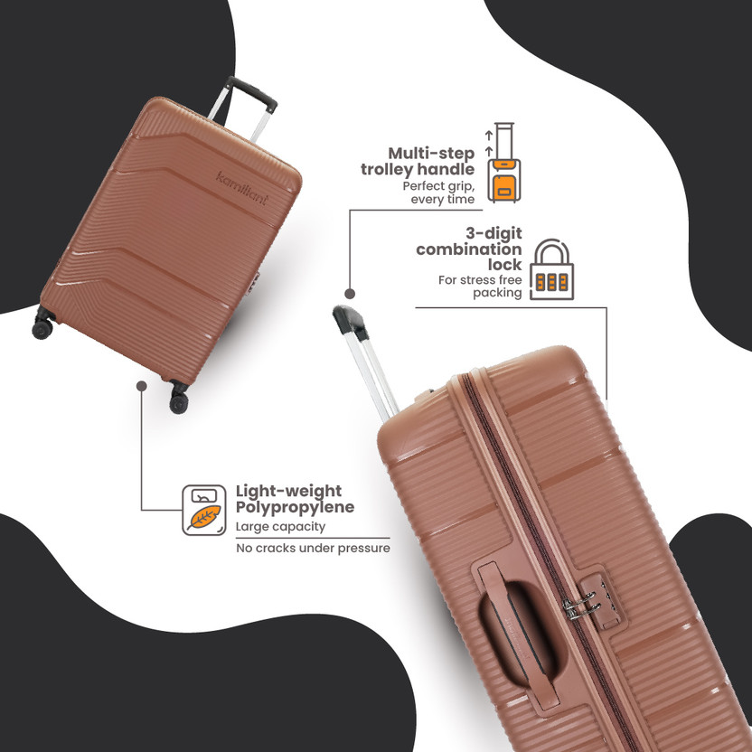 KAMILIANT Hard Body Set of 3 Luggage 8 Wheels - ARMOR - Brown - Image 4