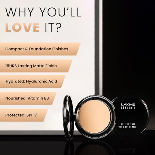 Lakme Absolute White Intense Wet & Dry Compact, Ivory Fair 01, 9 g - Image 7