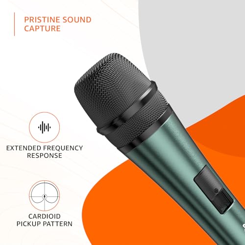 Amazon Basics Professional Microphone with On/Off Switch | Frequency Response: 40-18000 Hz | For Solo Vocals, Karaoke Singing, Speeches & Performances | Super-Cardioid Pickup Pattern - Image 2