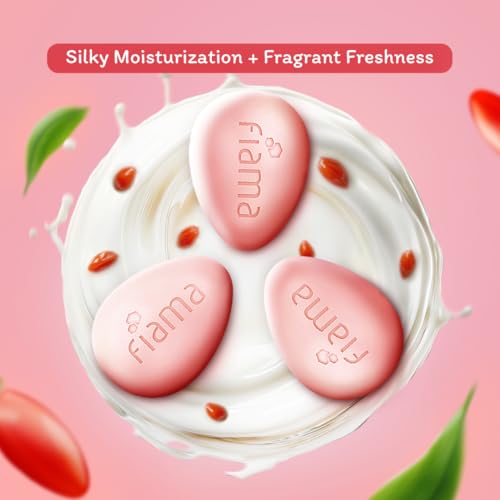 Fiama Skin Barrier Strengthening Moisturizing Soap Bar 125gx3, Goji Berry & Japanese Hokkaido Milk Celebration Pack of 3, Non-Sticky Soft Skin, 1/3rd Moisturizers, For Men & Women - Image 3