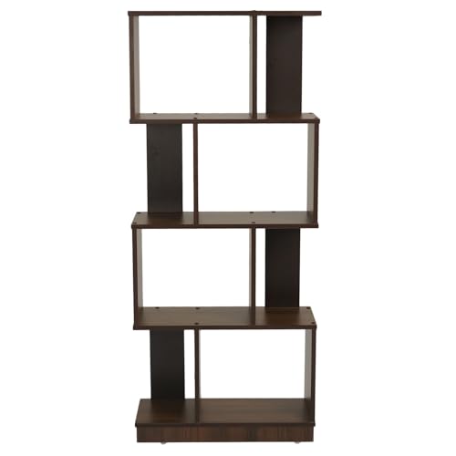 Nilkamal Checkers Neo 4 Tier Engineered Wood Open Book Shelf|1 Year Warranty |Book Cabinet, Book Storage|for Living Room, Office, Library|Walnut - Image 3