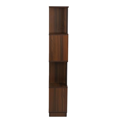 Nilkamal Checkers Neo 4 Tier Engineered Wood Open Book Shelf|1 Year Warranty |Book Cabinet, Book Storage|for Living Room, Office, Library|Walnut - Image 6