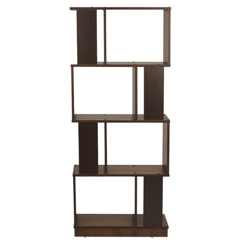 Nilkamal Checkers Neo 4 Tier Engineered Wood Open Book Shelf|1 Year Warranty |Book Cabinet, Book Storage|for Living Room, Office, Library|Walnut - Image 7