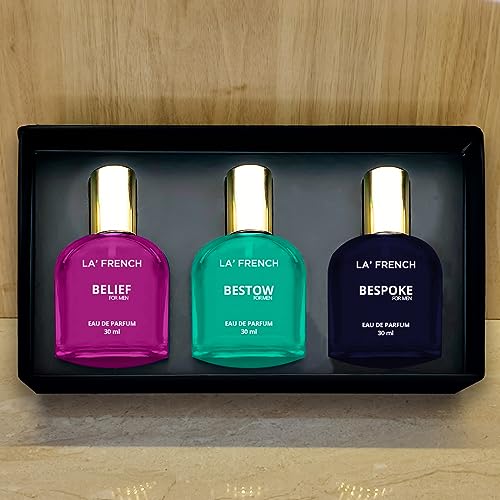 La French Man Perfume Gift Set 3 x 30 ml for Men | with Belief Bestow Bespoke Perfume | Woody, Citrusy Long Lasting EDP Fragrance Scent Best Gift Hamper Set for Men - Image 5