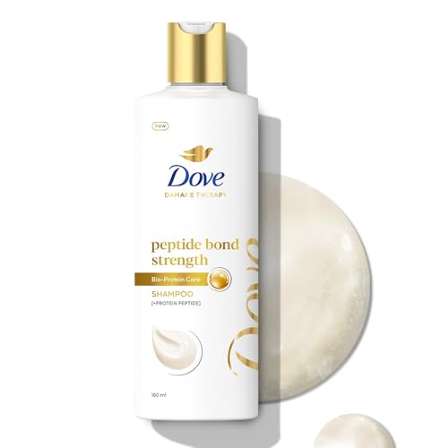 Dove Peptide Bond Strength Shampoo for Dry & Damaged Hair - 180 ml | Enriched with PROTEIN PEPTIDES | Reconstructs broken Bonds for 20X Stronger Hair