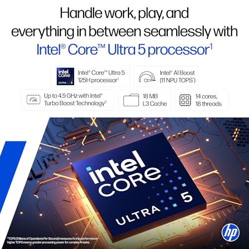 HP 14, Intel Core Ultra 5 125H (24GB DDR5, 1TB SSD) Micro-Edge, Anti-Glare, FHD, 14''/35.6cm, Win11, M365* Office24, Silver, 1.4kg, ep1180TU, FHD Camera, Backlit Laptop - Image 2