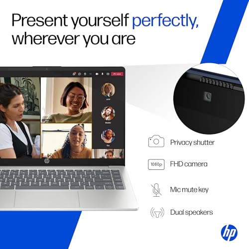 HP 14, Intel Core Ultra 5 125H (24GB DDR5, 1TB SSD) Micro-Edge, Anti-Glare, FHD, 14''/35.6cm, Win11, M365* Office24, Silver, 1.4kg, ep1180TU, FHD Camera, Backlit Laptop - Image 5