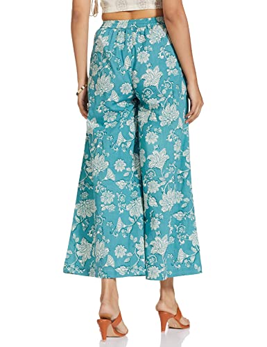 Amazon Brand - Myx Women's Palazzo Bottom (PAG231_Teal Chintz_X-Small) - Image 2