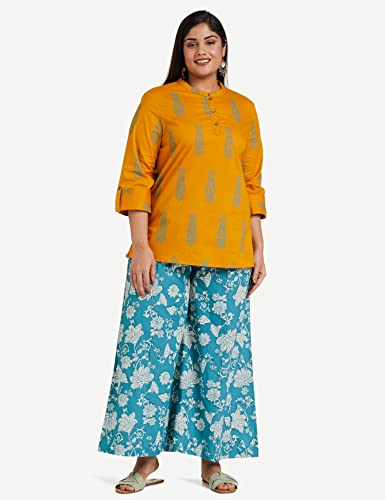Amazon Brand - Myx Women's Palazzo Bottom (PAG231_Teal Chintz_X-Small) - Image 6