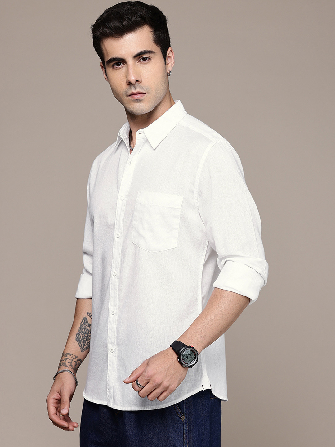 The Roadster Life Co. Regular Fit Cotton Linen Casual Shirt - Image 4