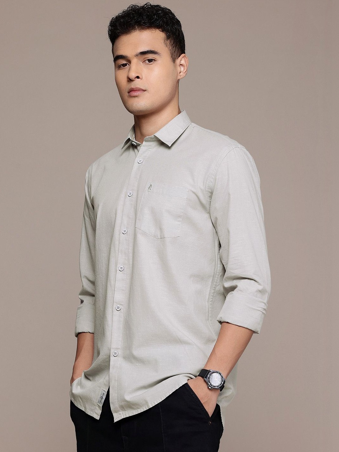 BS BLUE SQUAD Cotton Linen Casual Shirt