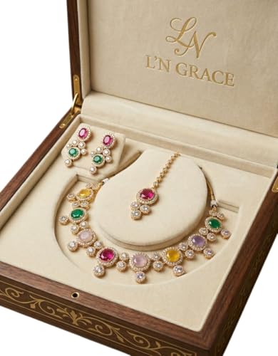 Multicolor Stone Bridal Necklace Set
