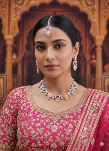 Multicolor Stone Bridal Necklace Set