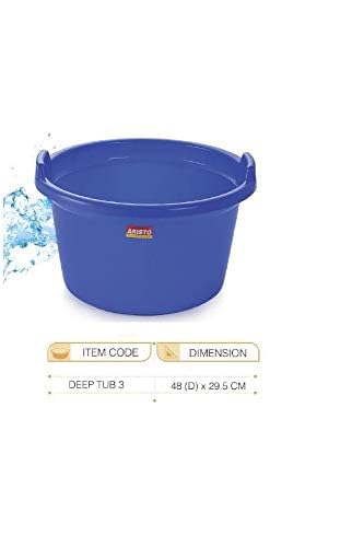 Aristo Multipurpose Plastic Tub 32 LTR Aqua Grey Combo - Image 3