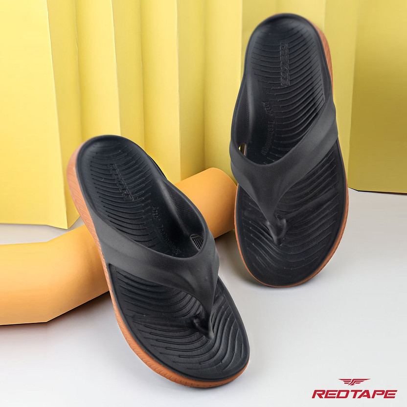 REDTAPE Men Slides (Black , 8) - Image 7
