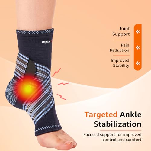Amazon Basics Premium Ankle Support | Adjustable Compression for Daily Comfort | Breathable Fabric | Padded Design for Stability | Unisex | Large - Image 2