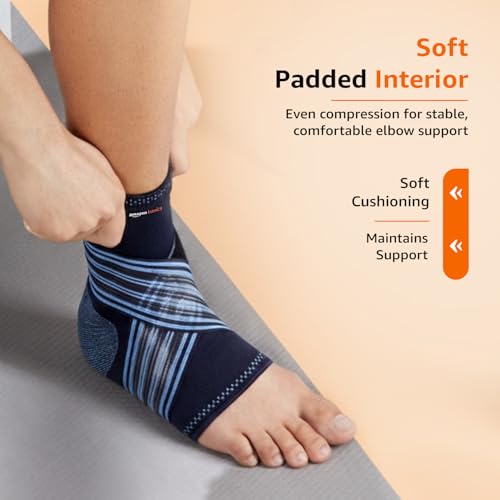 Amazon Basics Premium Ankle Support | Adjustable Compression for Daily Comfort | Breathable Fabric | Padded Design for Stability | Unisex | Large - Image 3