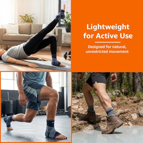Amazon Basics Premium Ankle Support | Adjustable Compression for Daily Comfort | Breathable Fabric | Padded Design for Stability | Unisex | Large - Image 5