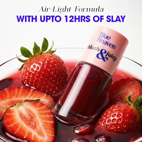Blue Heaven Blush & Juicy Lip & Cheek Tint Infused with Pomegranate & Strawberry Extract | Multipurpose 3 in 1 Lip Tint | Long Lasting, Water Proof & Hydrating Liquid Blush, Watermelon Juice, 9ml - Image 5