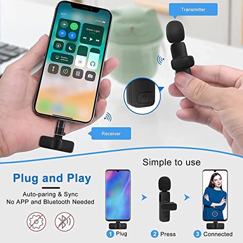 Careflection K8 Wireless Collar Mic for Type-C Android Cell Phone,Tablets & iPhone Supported Lavalier Microphone, Noise Reduction Lapel Mike -shoots,Youtubers, Video Recording,Facebook,Live Stream (1) - Image 2