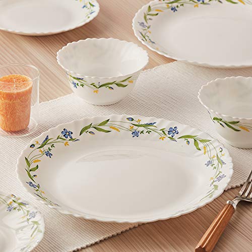 Larah by Borosil Cripper Opalware Dinner Set, 6 -Piece, White - Image 3