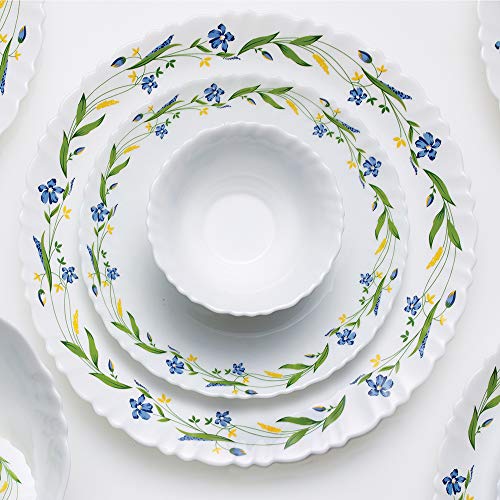 Larah by Borosil Cripper Opalware Dinner Set, 6 -Piece, White - Image 4
