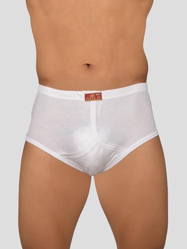 VIP Gold Men Solid White Pure Cotton Briefs - Image 2