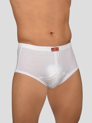 VIP Gold Men Solid White Pure Cotton Briefs - Image 3