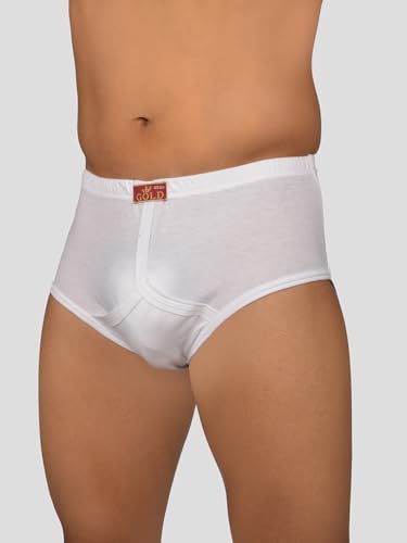 VIP Gold Men Solid White Pure Cotton Briefs - Image 4
