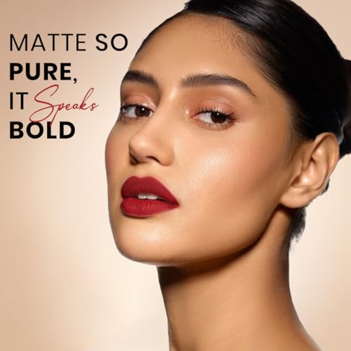 INSIGHT Pure Matte Lipstick - Double Tap| High Pigment, Long Lasting Smooth Matte Finish | Enriched with Vitamin E & Coconut Oil - 3.3 g - Image 2