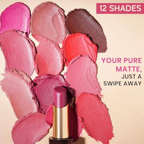INSIGHT Pure Matte Lipstick - Double Tap| High Pigment, Long Lasting Smooth Matte Finish | Enriched with Vitamin E & Coconut Oil - 3.3 g - Image 5