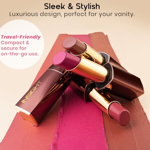 INSIGHT Pure Matte Lipstick - Double Tap| High Pigment, Long Lasting Smooth Matte Finish | Enriched with Vitamin E & Coconut Oil - 3.3 g - Image 7
