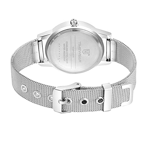TIMEWEAR Analog Pink Butterfly Silver