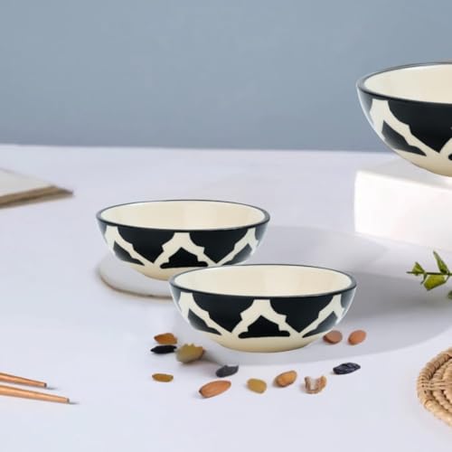 Moroccan Print Black Ceramic Chutney