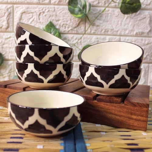 Moroccan Print Black Ceramic Chutney