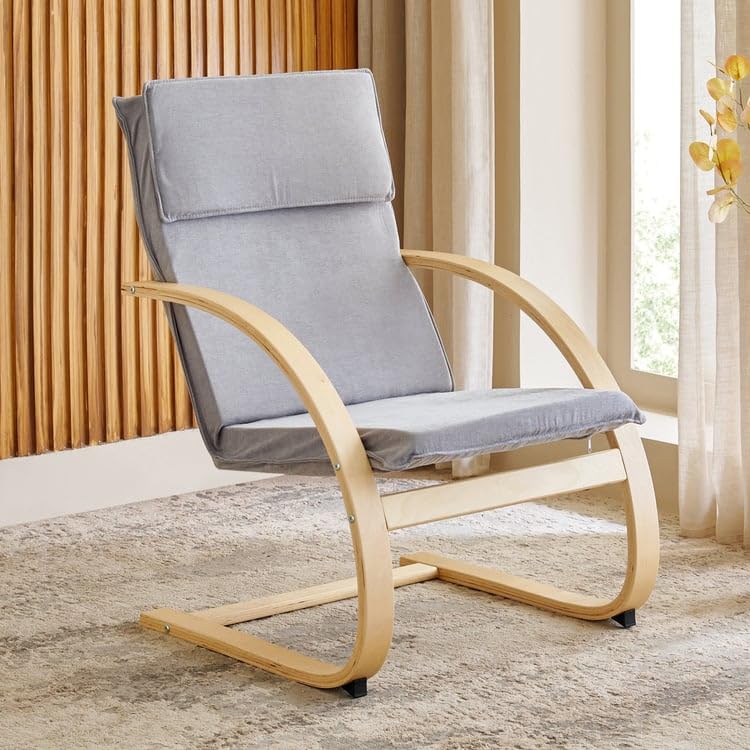 Home Centre | Paulo | Solid Wood | Accent Chairs | Grey | 1 Year Warranty