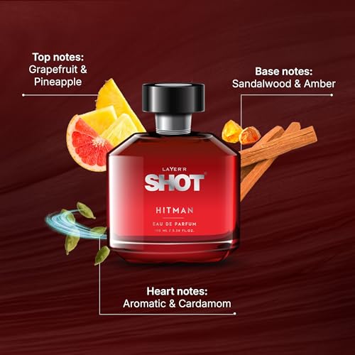 Layer’r Shot Hitman Perfume for Men - 100ml | Long Lasting Eau De Parfum (EDP) | Fresh Oriental Scent with Grapefruit & Sandalwood | Day-to-Night Premium Fragrance - Image 4