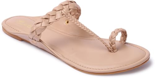 Picktoes Pt-n712 Women's Beige Synthetic Leather Casual Flat Sandal