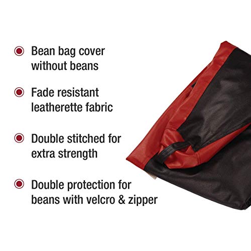 Sattva Classic XXXL Bean Bag Cover Without Beans - Black Red - Image 5
