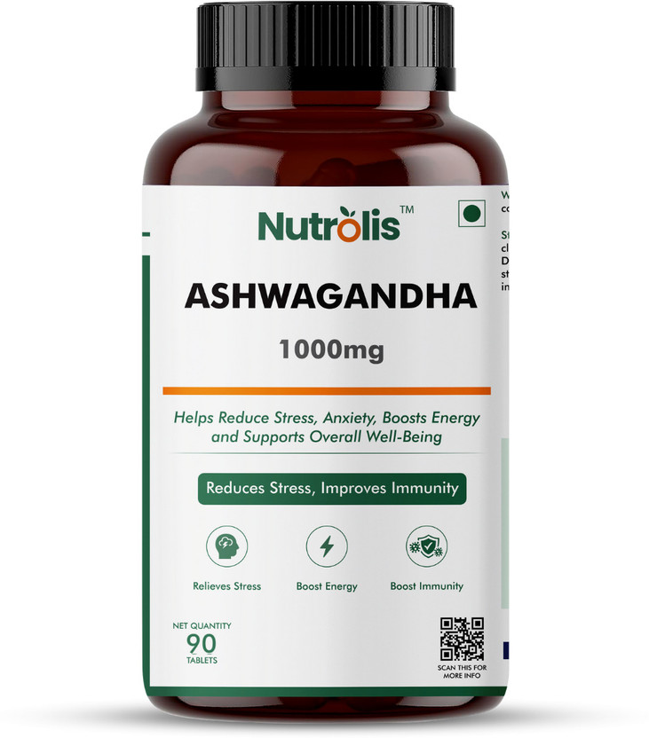 Nutrolis Ashwagandha 1000mg | Boosts Immunity & Energy | Stress R...more