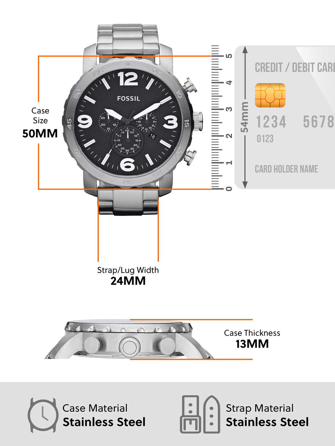 Fossil Men Black Dial Chronograph Watch JR1353I - Image 4