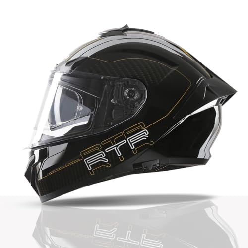 TVS Racing Hurricane Series Full Face Dual Visor Helmet for Men | Premium Bike Helmets with ABS Shell | Quick Release System | Aerodynamic Design | ECE, DOT & ISI Certified