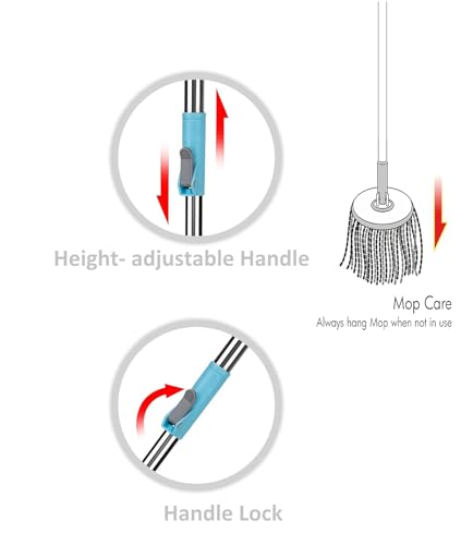 Special Spin Mop Spares Set Handle with Microfibers Refill - Image 6