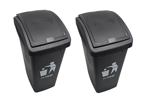 Cello Plastic Garbage Swing-Lid Dustbin 48 Ltr, Black//Black (COMBO) - Image 6