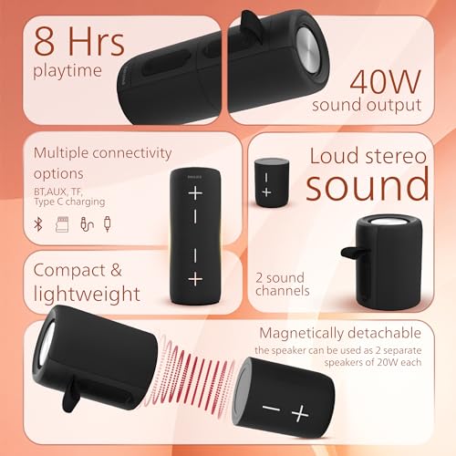 Philips TAS4400BK/94 Wireless Bluetooth Speaker