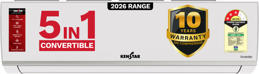 Kenstar 2026 Model 1.5 Ton 3 Star Split Inverter 5-in-1 Convertib...more