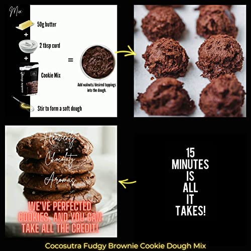 Cocosutra Cookie Dough Mix Combo Pack | Chunky Chocolate Chip 220g & Fudgy Brownie 220g | with natural ingredients | 3 Easy Steps for Perfect Cookies - Whisk, Scoop & Bake | Instant Baking Mix | 440 g - Image 5